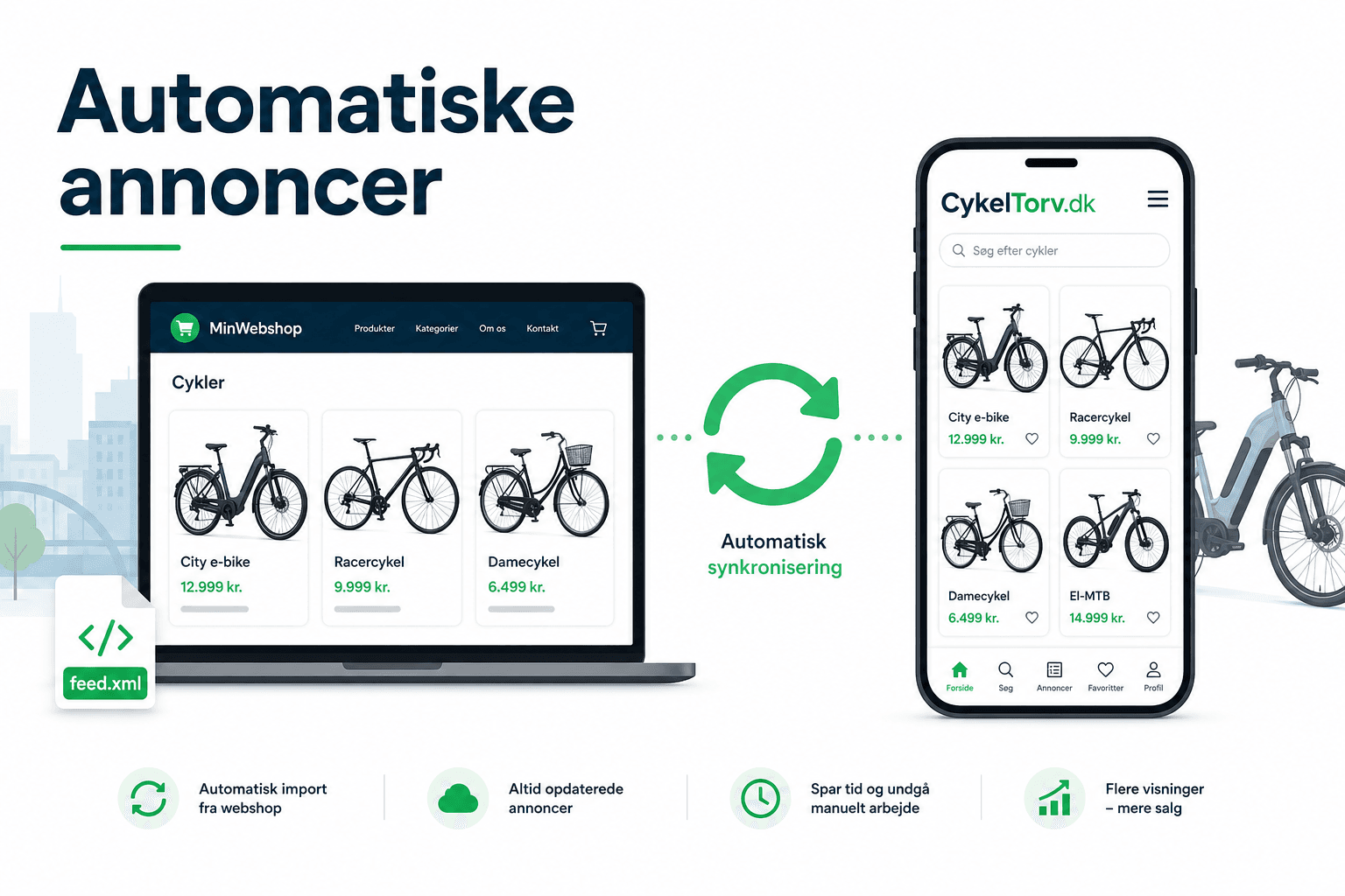 Automatiske annoncer: importér din webshop automatisk til CykelTorv.dk via produktfeed