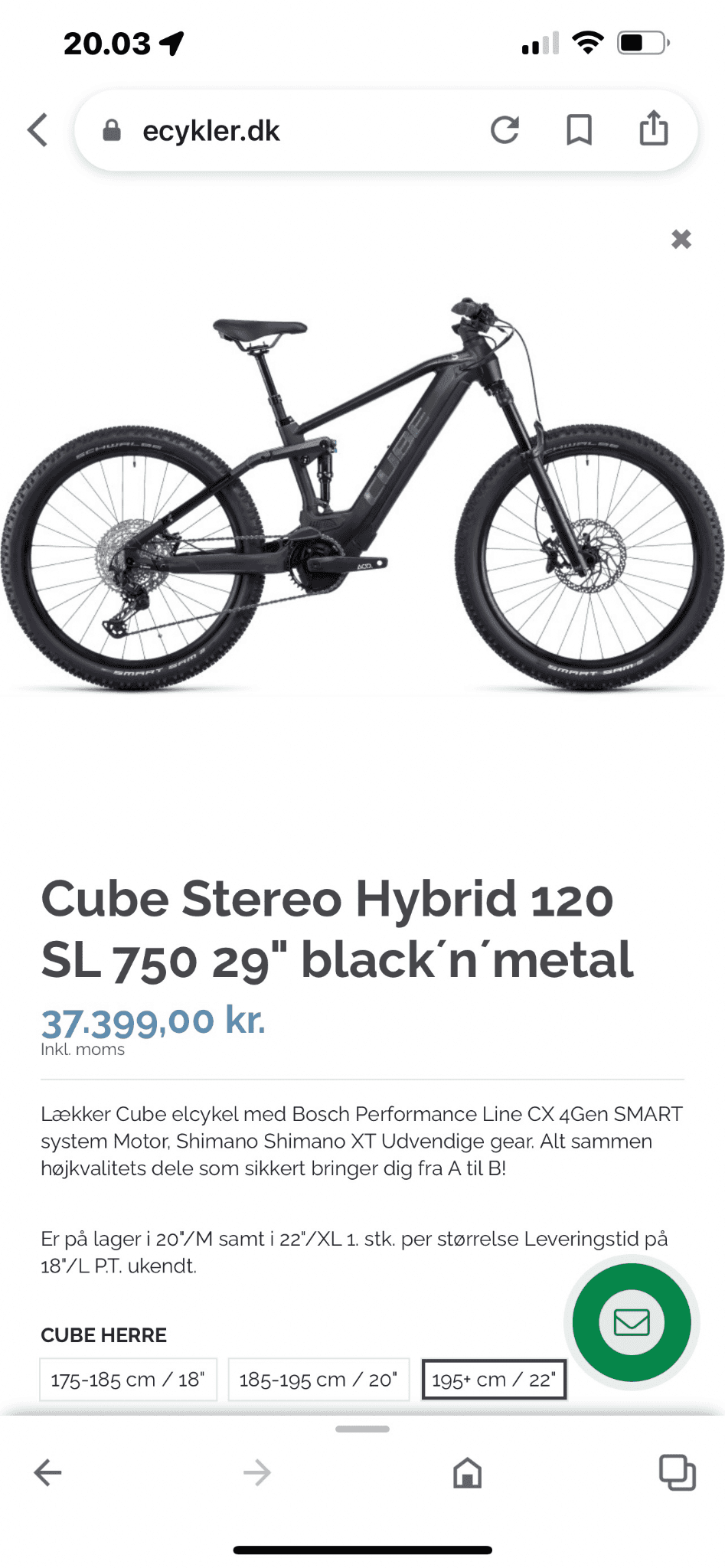 Cube Stereo Hybrid 120SL 750 - 29”